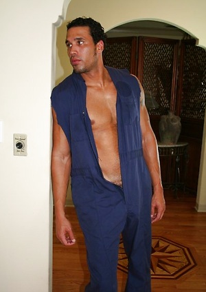 LAtino hunk stripping and jacking off by ManAvenue image 5