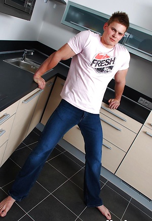 Big muscled sutud posing naked by ManAvenue image 2