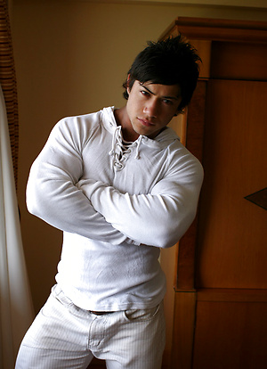 Young bodybuilder Chad Harley posing by Power Men image 2