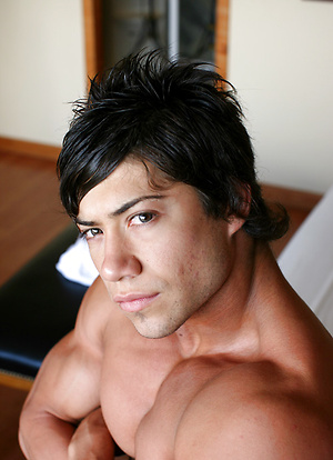 Young bodybuilder Chad Harley posing by Power Men image 7