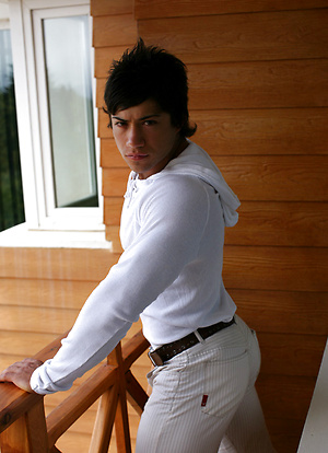 Young bodybuilder Chad Harley posing by Power Men image 13