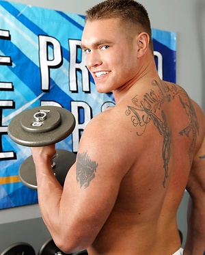 Trainer Bryce pumps up jock Jay by Randy Blue image 3