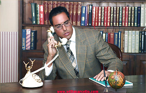 Marcello interviews a new male assistant on the phone then wanks hard by With Marcello image 2