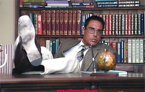 Marcello interviews a new male assistant on the phone then wanks hard by With Marcello image 3