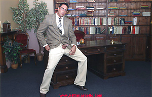 Marcello interviews a new male assistant on the phone then wanks hard by With Marcello image 4