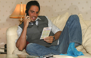 Marcello relaxes with a glass of red wine and his firm cock in his hand by With Marcello image 5