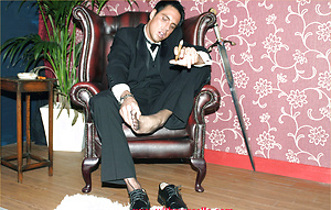 Marcello smoking a cigar in his tuxedo and then rubbing his hard dick by With Marcello image 5