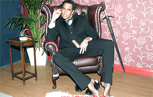 Marcello smoking a cigar in his tuxedo and then rubbing his hard dick by With Marcello image 6