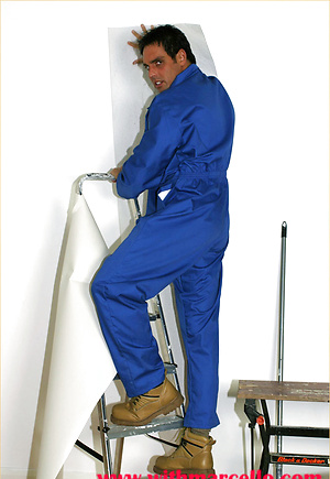 Marcello takes a break from the decorating and has a slow wank to relax