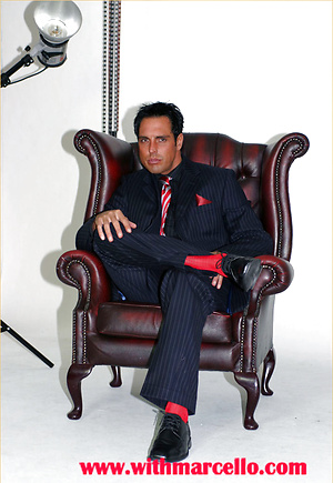 Nothing turns Marcello on more than getting photographed in his sexy suits