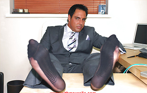 Feeling horny in his brand new fitted suit, Marcello tries out a fleshlight