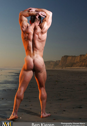 Ben Kieren posing naked outdoors