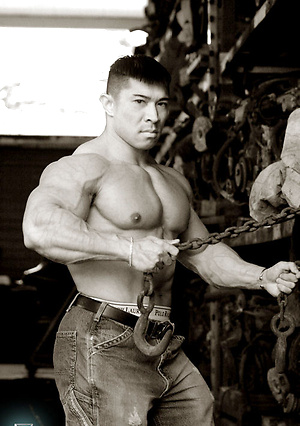 Muscled asian man Daryl Gee posing by Muscle Gallery image 4