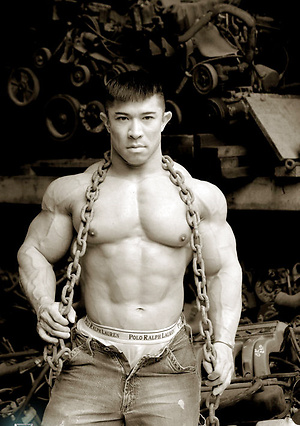 Muscled asian man Daryl Gee posing by Muscle Gallery image 7