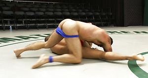 Smooth muscle stud Leo Forte fights and fucks hairy muscle stud Alessio Romero. by Naked Kombat image 2