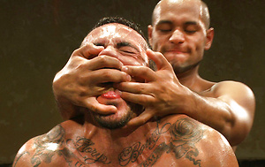 Winner fucks the loser when two hot Latin muscle studs battle for total domination on the mat and total destruction of the loser\\\'s hole. Caliente!