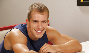 Brandon Lewis posing naked by Hot House Backroom image 1