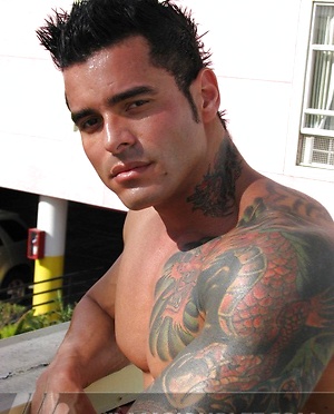Jock poses outside and jerks off on bed by Mark Wolff image 5