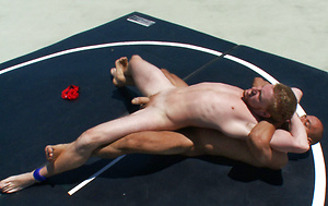 Latin hunk Leo Forte and sexy ginger stud Sebastian Keys wrestle on the roof of the Kink.com Armory building for the right to plow the losers ass.