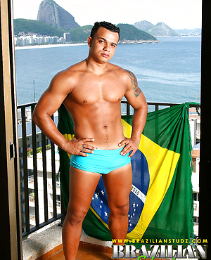Denis Torres jacking off his fat cock by Brazilian Studz image 1