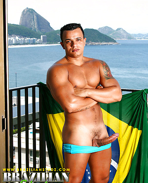 Denis Torres jacking off his fat cock by Brazilian Studz image 9