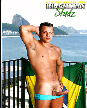 Denis Torres jacking off his fat cock by Brazilian Studz image 11