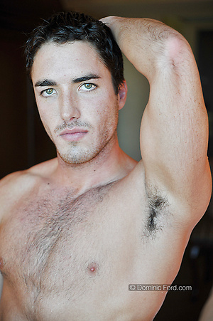 Hot brunette guy Tyler posing naked