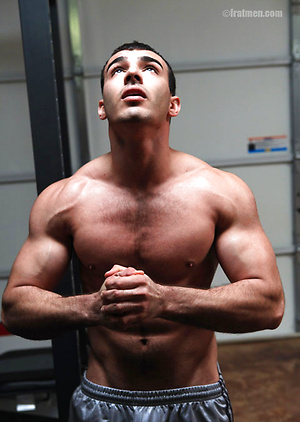 Hot muscled boy Otto shows his rod