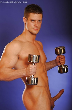Muscled european hunk naked