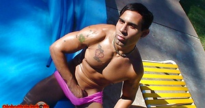Leandro Silver jacking off outdoors by Alpha Male Fuckers image 2