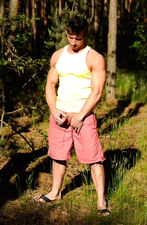 Rado and Olda naked outdoors