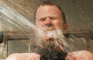 Micah Andrews screams for mercy when Spencer Reed shoves his fat cock up the boy\\\'s ass during a live show.