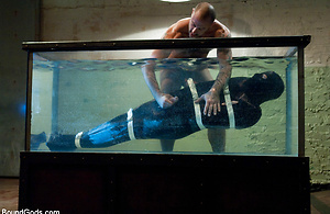 Dante is bound in the sleepsack and made to cum underwater by CJ Madison. by Bound Gods image 8
