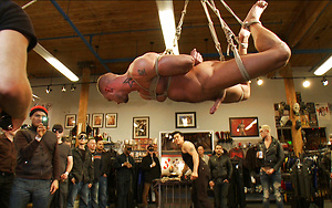Jessie Colter gets gang banged at Mr S Leather store.