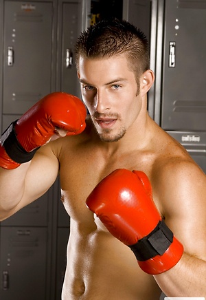 Mike Roberts posing in a locker room by Hot House Backroom image 11