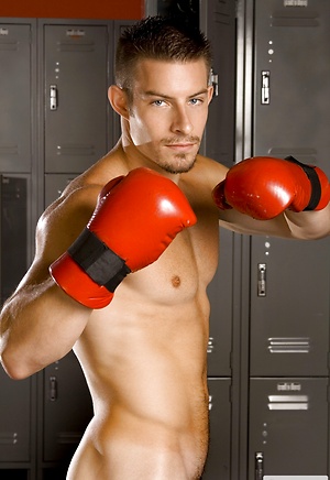 Mike Roberts posing in a locker room by Hot House Backroom image 12