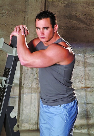 Muscle brunette Ace Hanson in a gym by Jocks Studios image 1