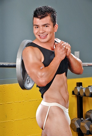 Muscle stud Mario Romo jacking off dick by Nextdoor Male image 14