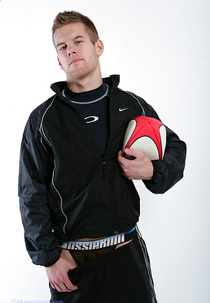 Rugby stud Jon Saunders shows off his new mesh jock-strap! by English Lads image 2