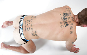 Rugby stud Jon Saunders shows off his new mesh jock-strap! by English Lads image 6