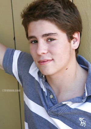 Cute twink Austin posing by Frat Men image 2