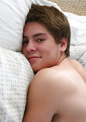 Cute twink Austin posing by Frat Men image 4