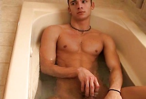 Hot college guy strokes his dick by Frat Men image 11