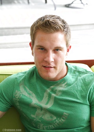 Blond muscle stud Weston by Frat Men image 1