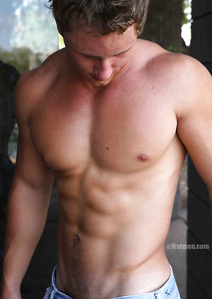 Horny jock Clayton naked by Frat Men image 3