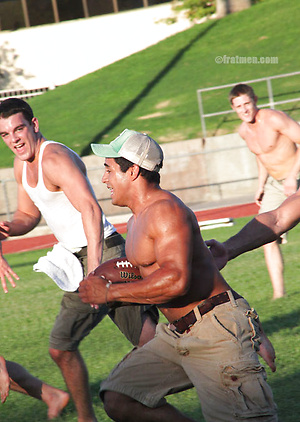 Kumar jacking off dick by Frat Men image 2