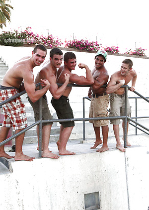 Kumar jacking off dick by Frat Men image 5