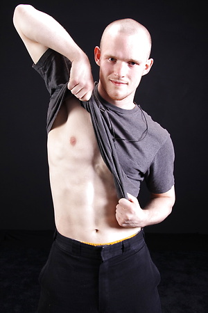 Bald stud jacking off cock by ChaosMen image 4