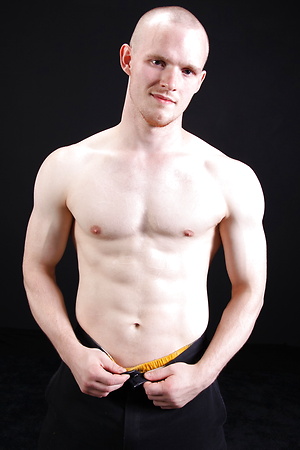 Bald stud jacking off cock by ChaosMen image 5
