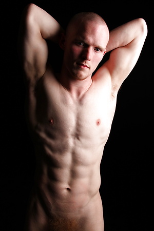 Bald stud jacking off cock by ChaosMen image 11